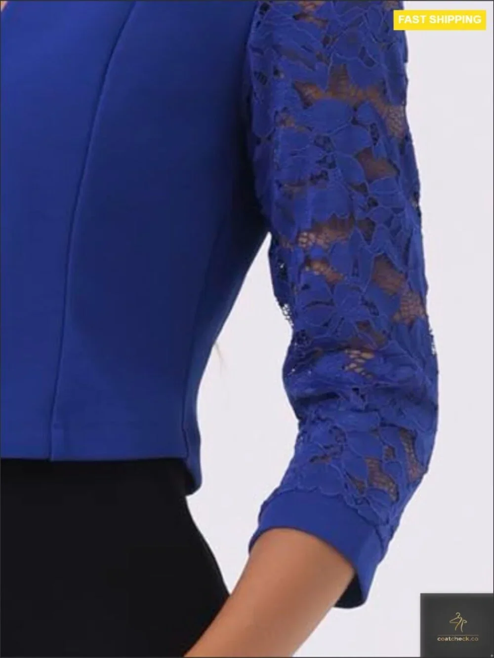 Elegant Lace Shrug Sheer Cardigan 3/4 Sleeve Open Front Formal Bolero Jacket